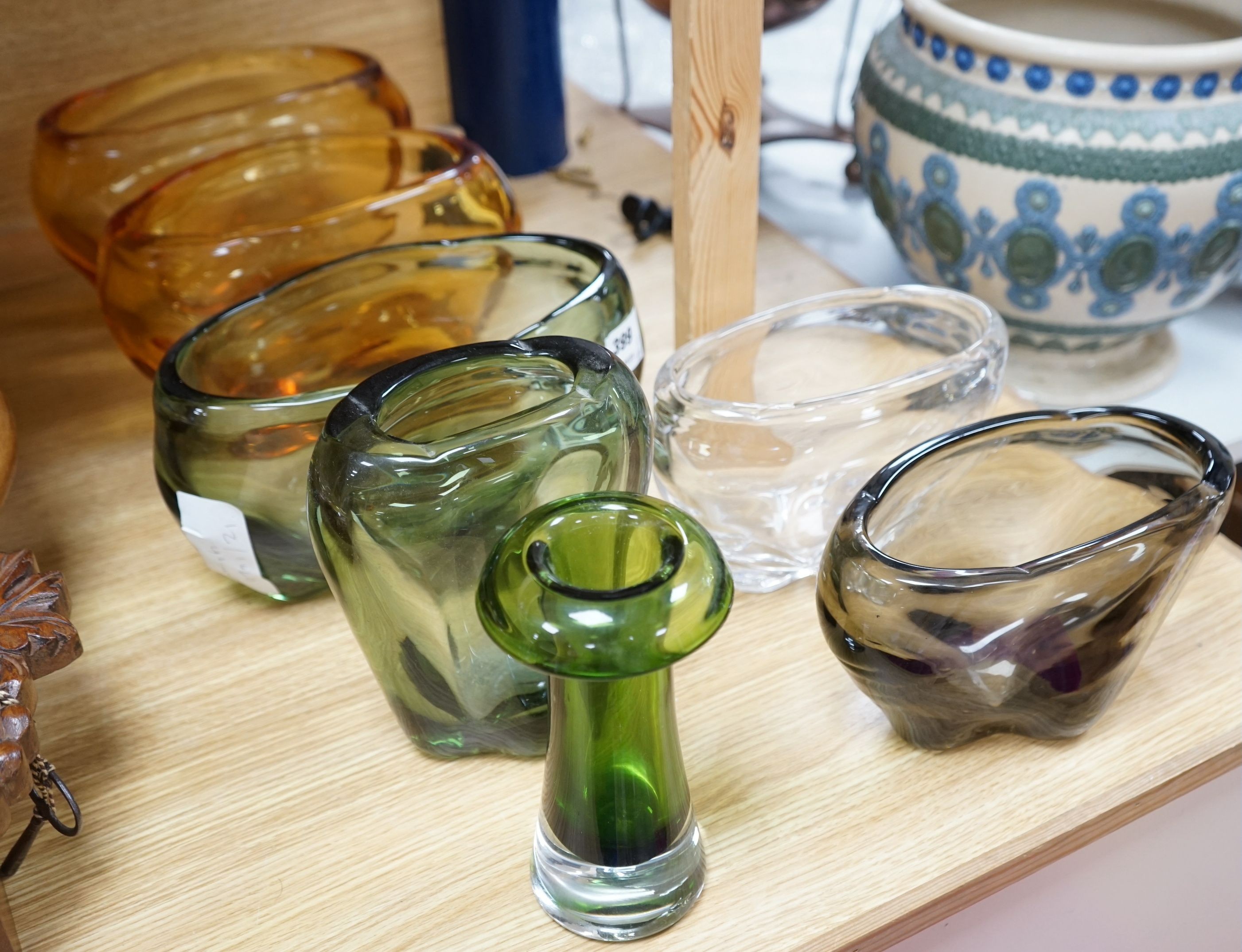 N.B. WHITEFRIARS - A group of glass vases, tallest 19cm